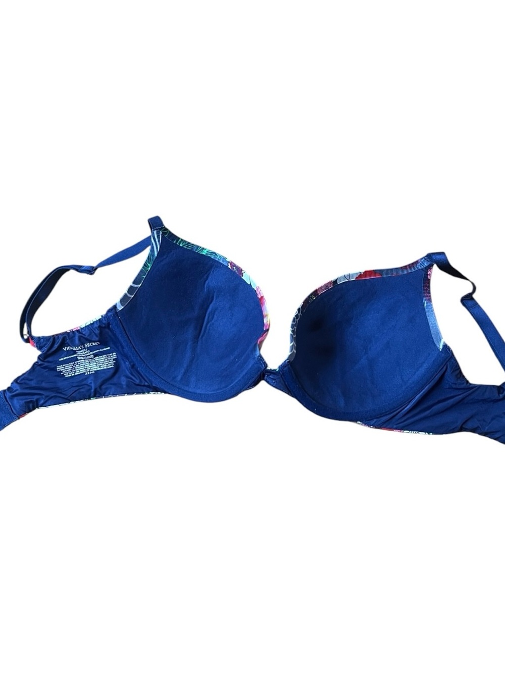 LMC Victoria's Secret Multi-Color Floral Sparkly Embellishments Plunge Bra 32DD - Picture 3 of 5